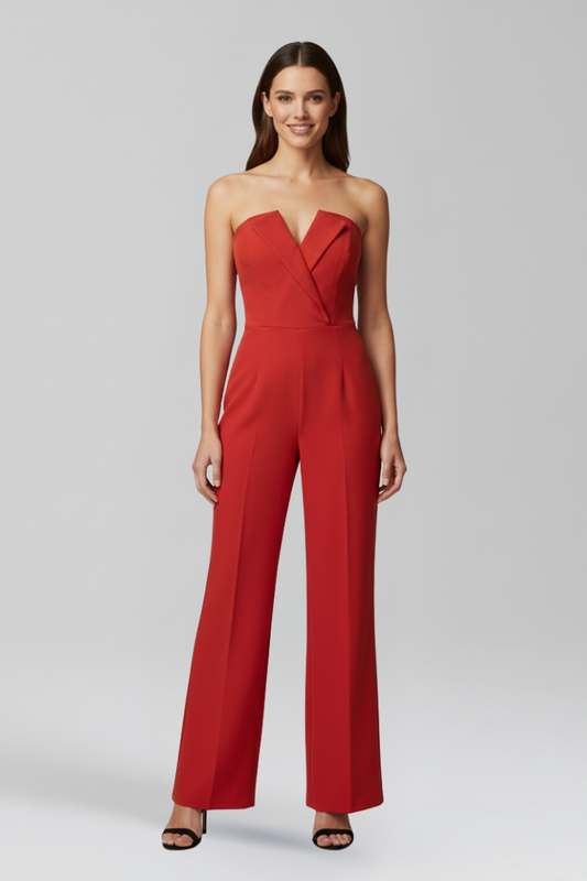 Sleeveless Halter Neck Wide Leg Jumpsuit with Defined Waist