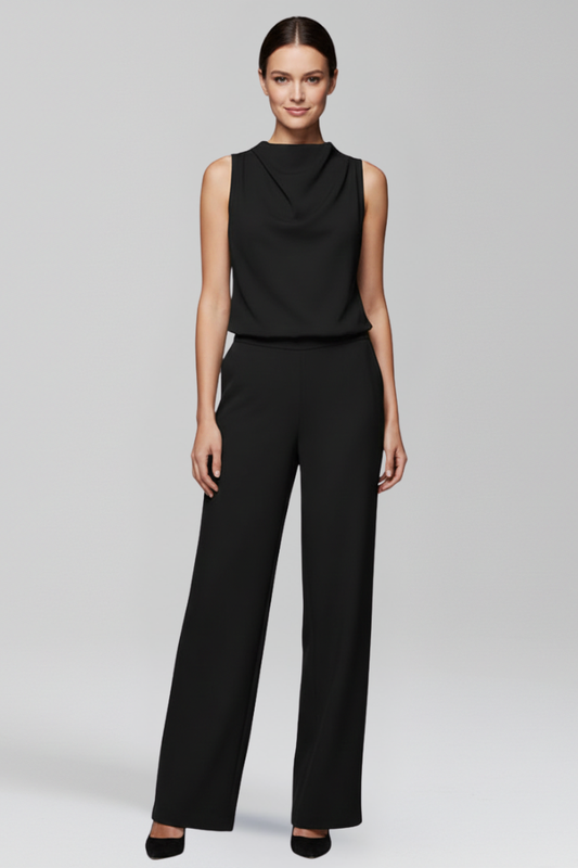 Sleeveless Wide Leg Jumpsuit with Straight Silhouette