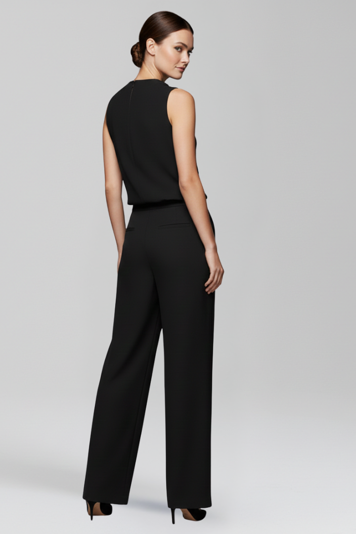 Sleeveless Wide Leg Jumpsuit with Straight Silhouette
