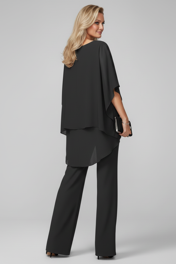 Women's Off-Shoulder Top and Wide-Leg Trousers Set