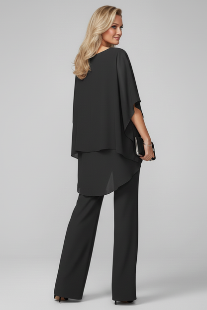 Women's Off-Shoulder Top and Wide-Leg Trousers Set