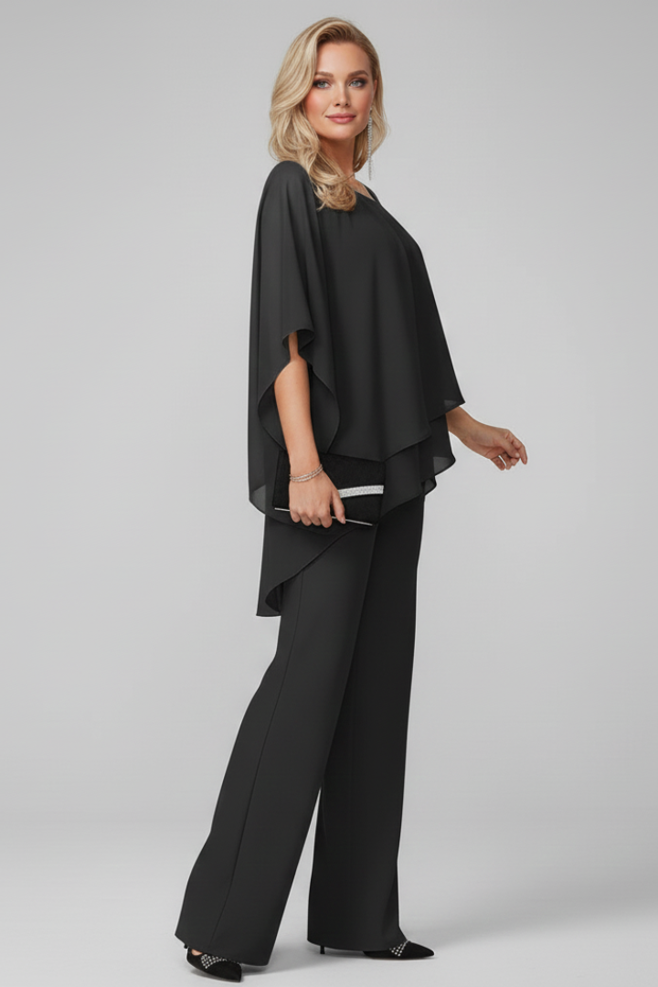 Women's Off-Shoulder Top and Wide-Leg Trousers Set