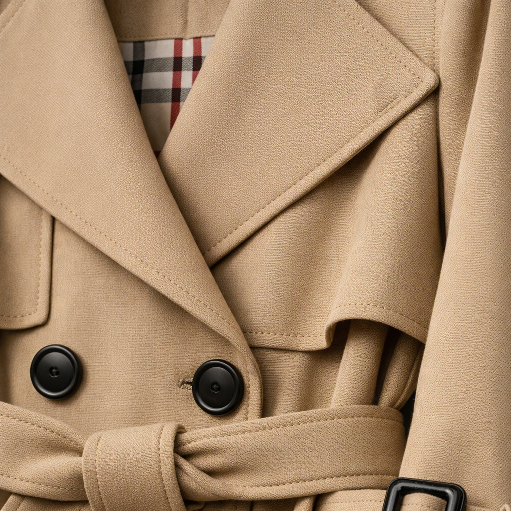 Women's Belted Tailored Long Trench Coat