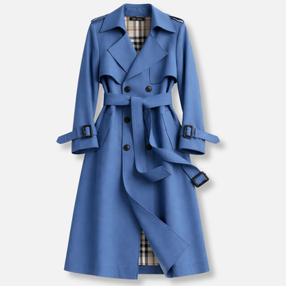 Women's Belted Tailored Long Trench Coat