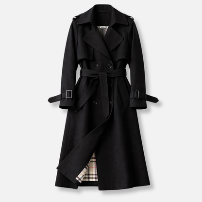 Women's Belted Tailored Long Trench Coat