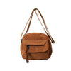 Textured Crossbody Bag With Front Zip Pocket
