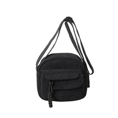 Textured Crossbody Bag With Front Zip Pocket