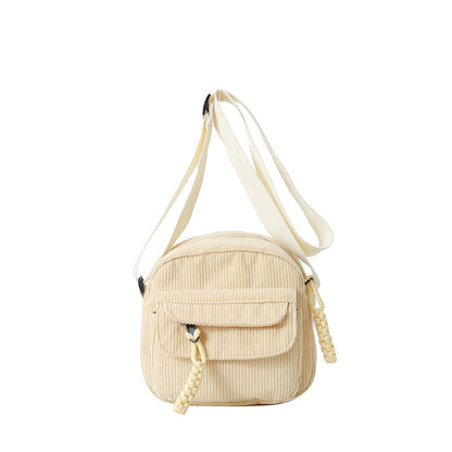 Textured Crossbody Bag With Front Zip Pocket