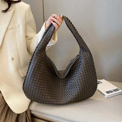 Woven Shoulder Bag With Dual Handles