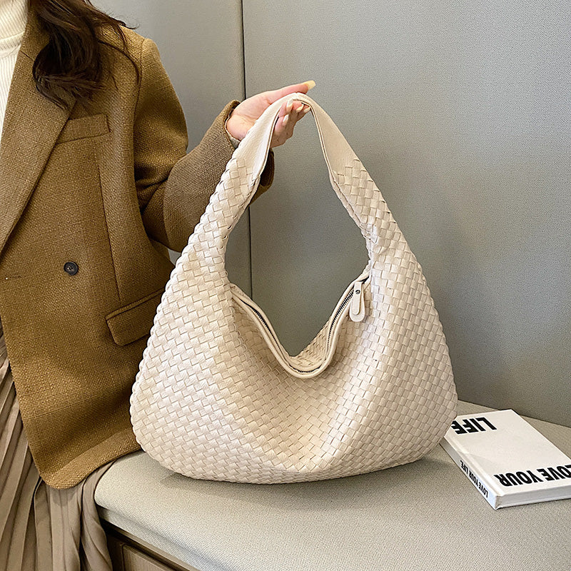 Woven Shoulder Bag With Dual Handles
