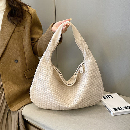 Woven Shoulder Bag With Dual Handles