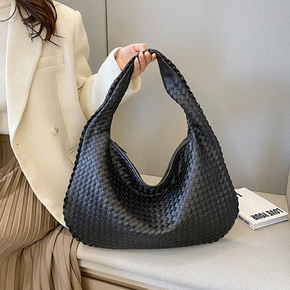 Woven Shoulder Bag With Dual Handles