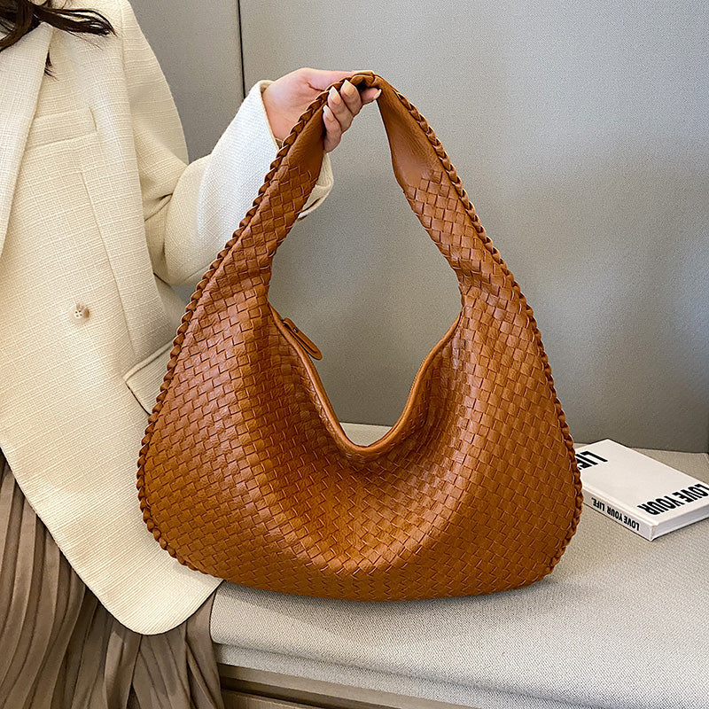 Woven Shoulder Bag With Dual Handles