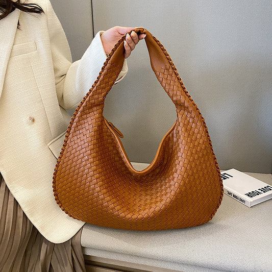 Woven Shoulder Bag With Dual Handles