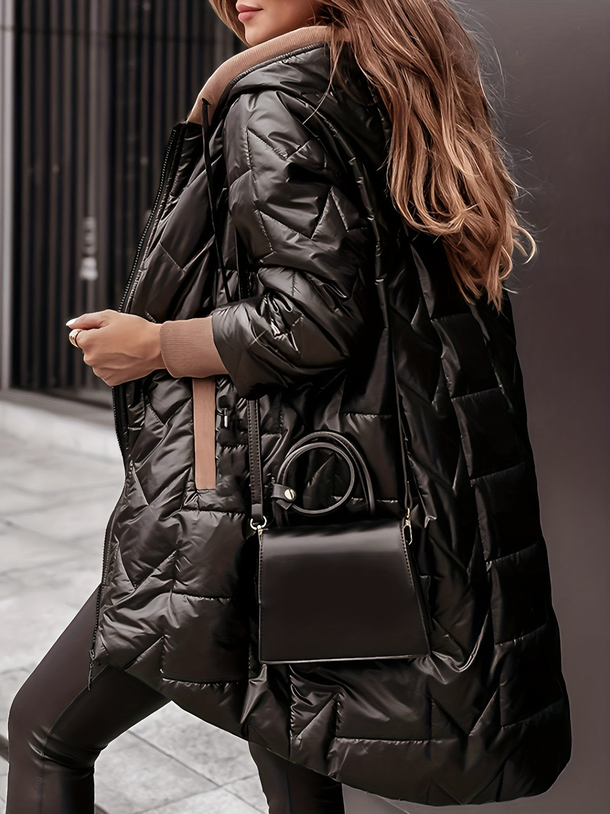 Women's Longline Quilted Puffer Coat