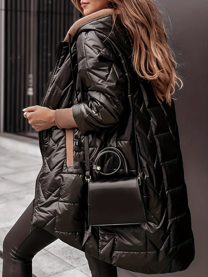 Women's Longline Quilted Puffer Coat