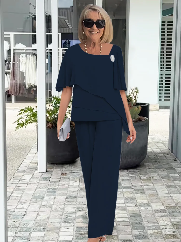 Women's Layered Top and Relaxed Trousers Se