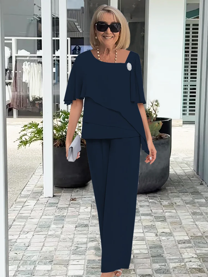 Women's Layered Top and Relaxed Trousers Se