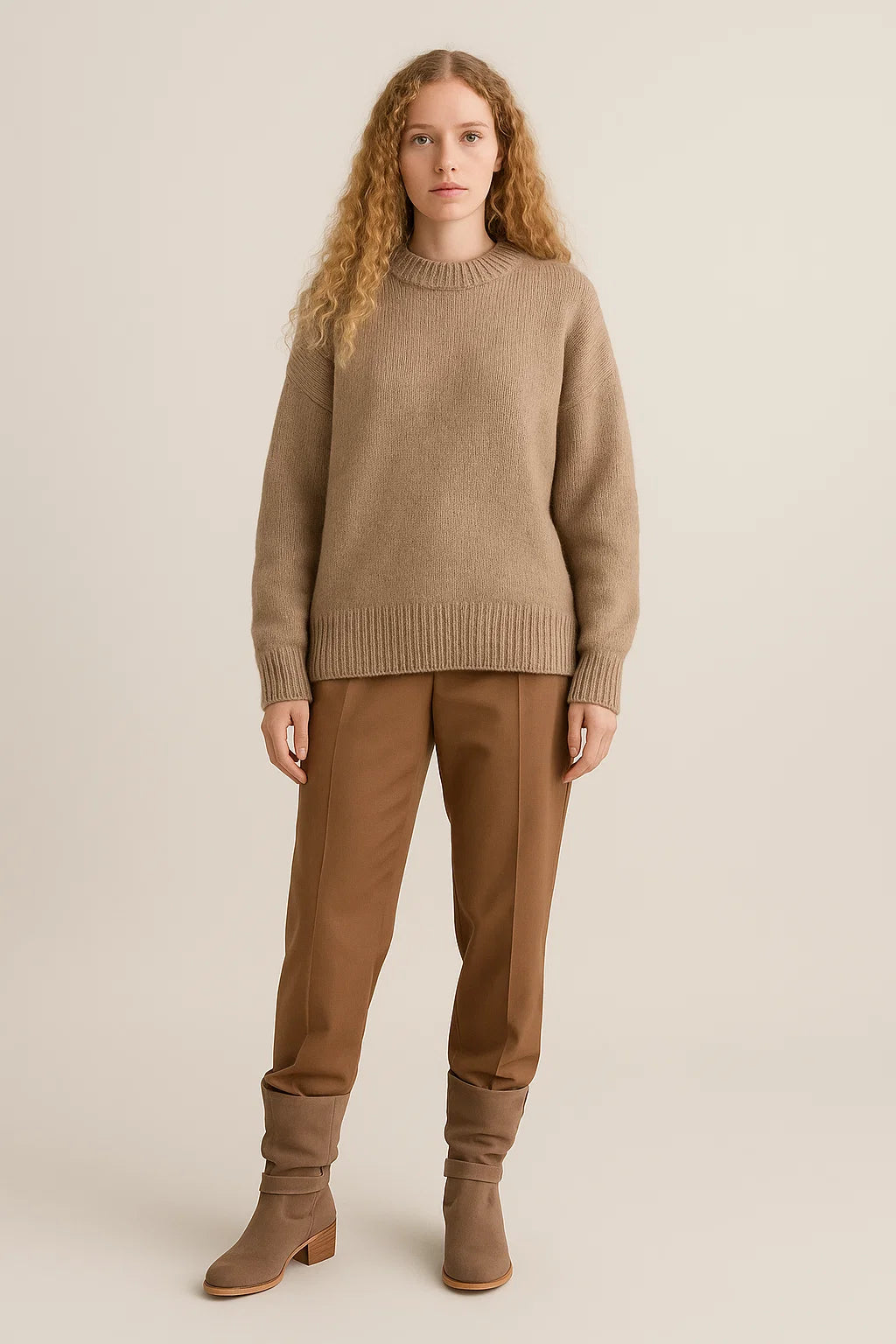 Sweater Mid Length Elegant Look Relaxed Fit