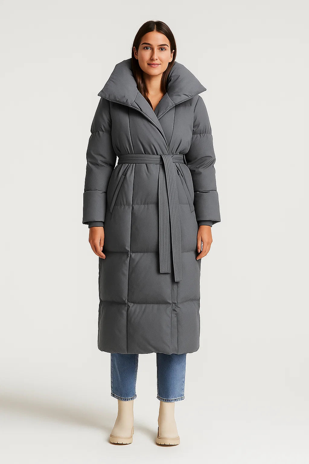 Jacket – Long Fit – Belted Waist – Elegant Design – Cold Season
