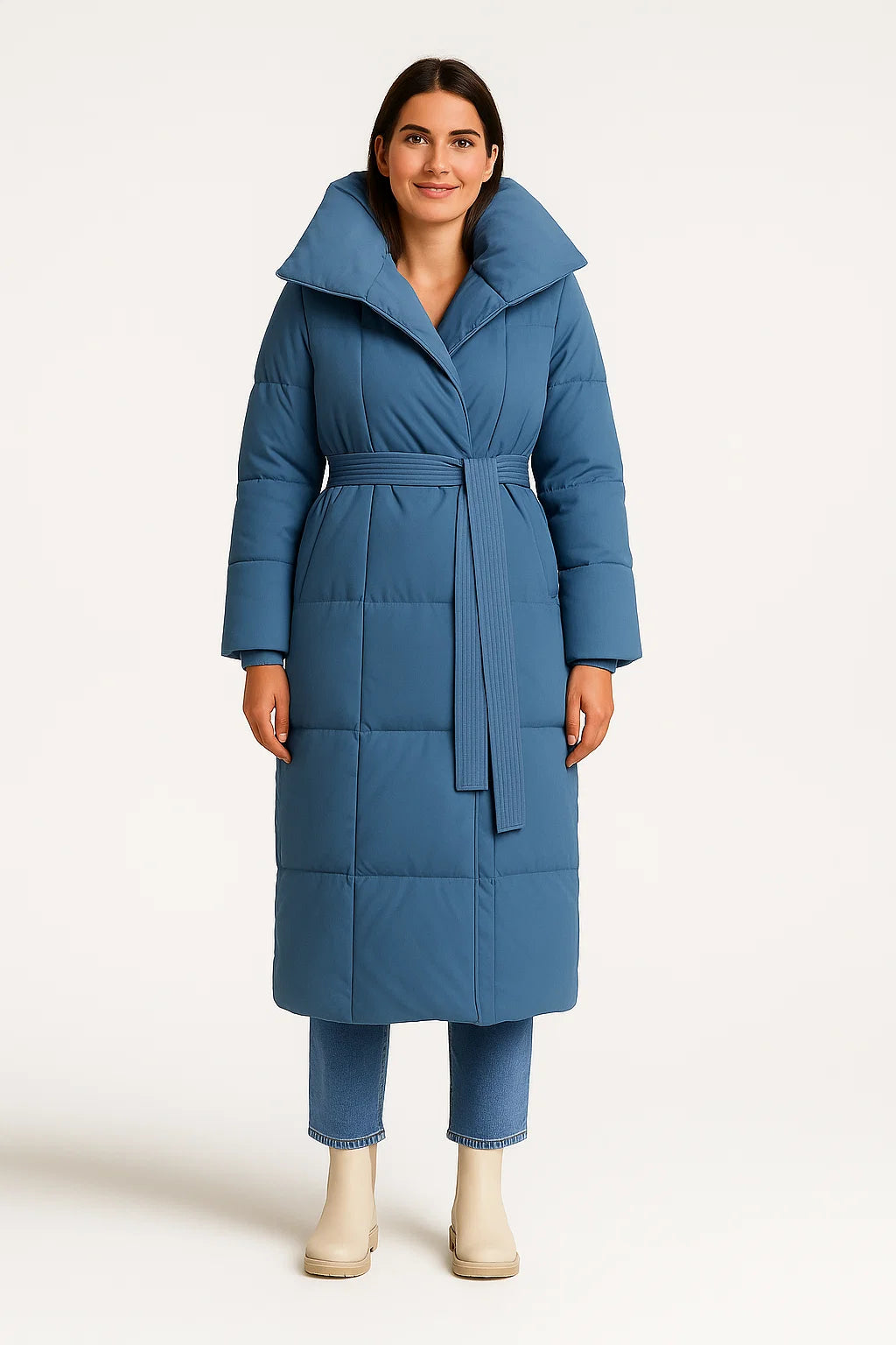 Jacket – Long Fit – Belted Waist – Elegant Design – Cold Season