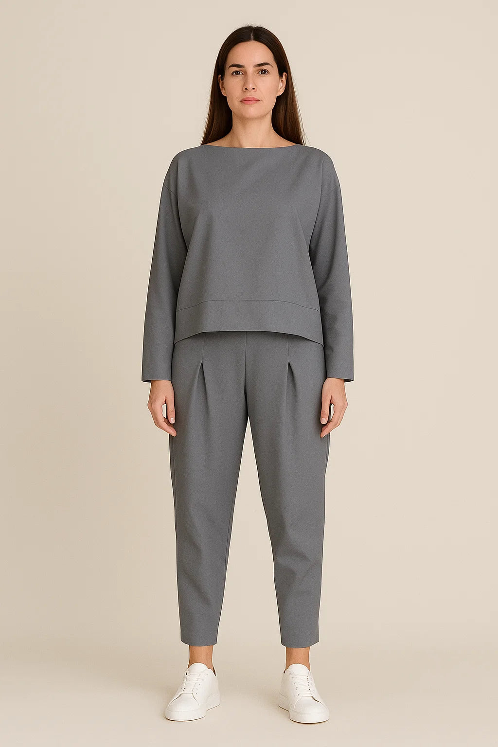 Two Piece Leisure Suit Women Relaxed Fit Casual Autumn Style