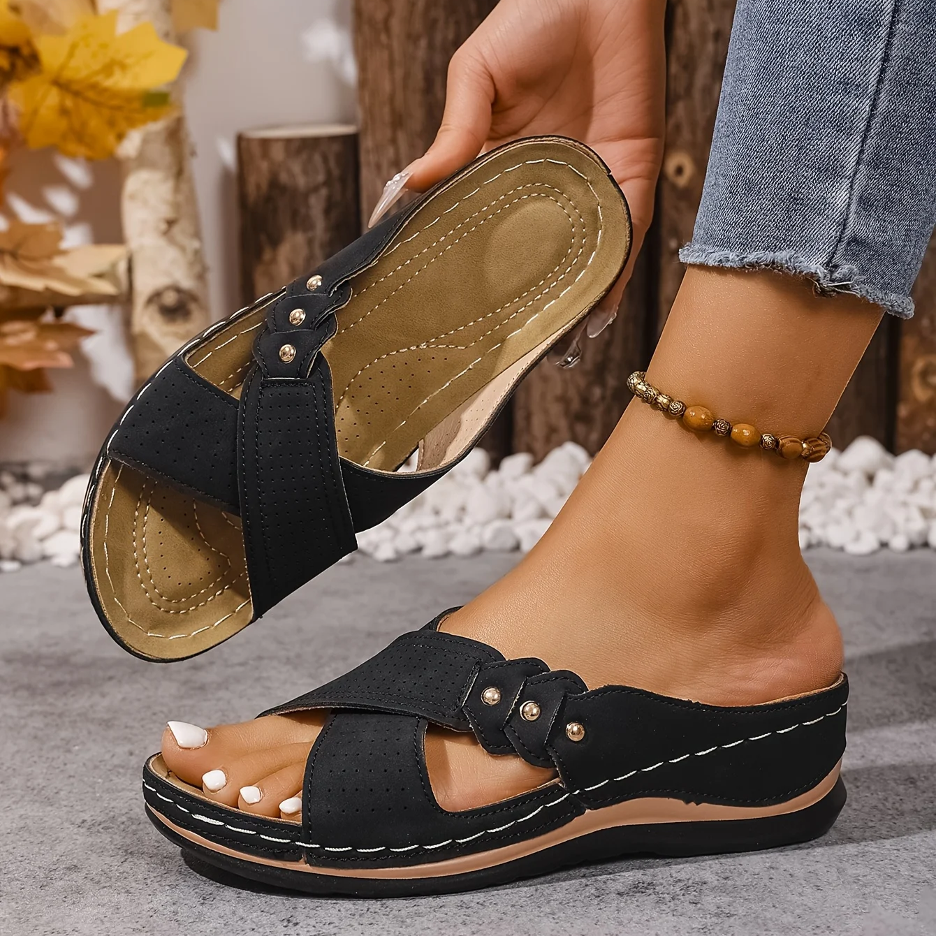 Wedge Sandals With Anti-Slip Sole