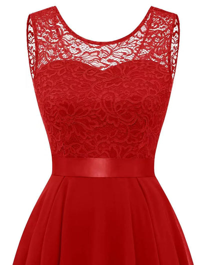Sleeveless High-Low Dress for Wedding Guests