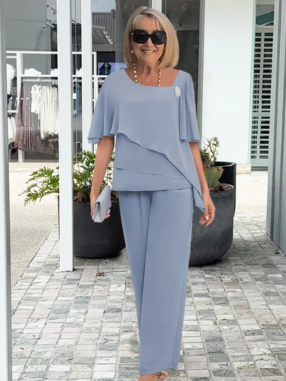 Women's Layered Top and Relaxed Trousers Se