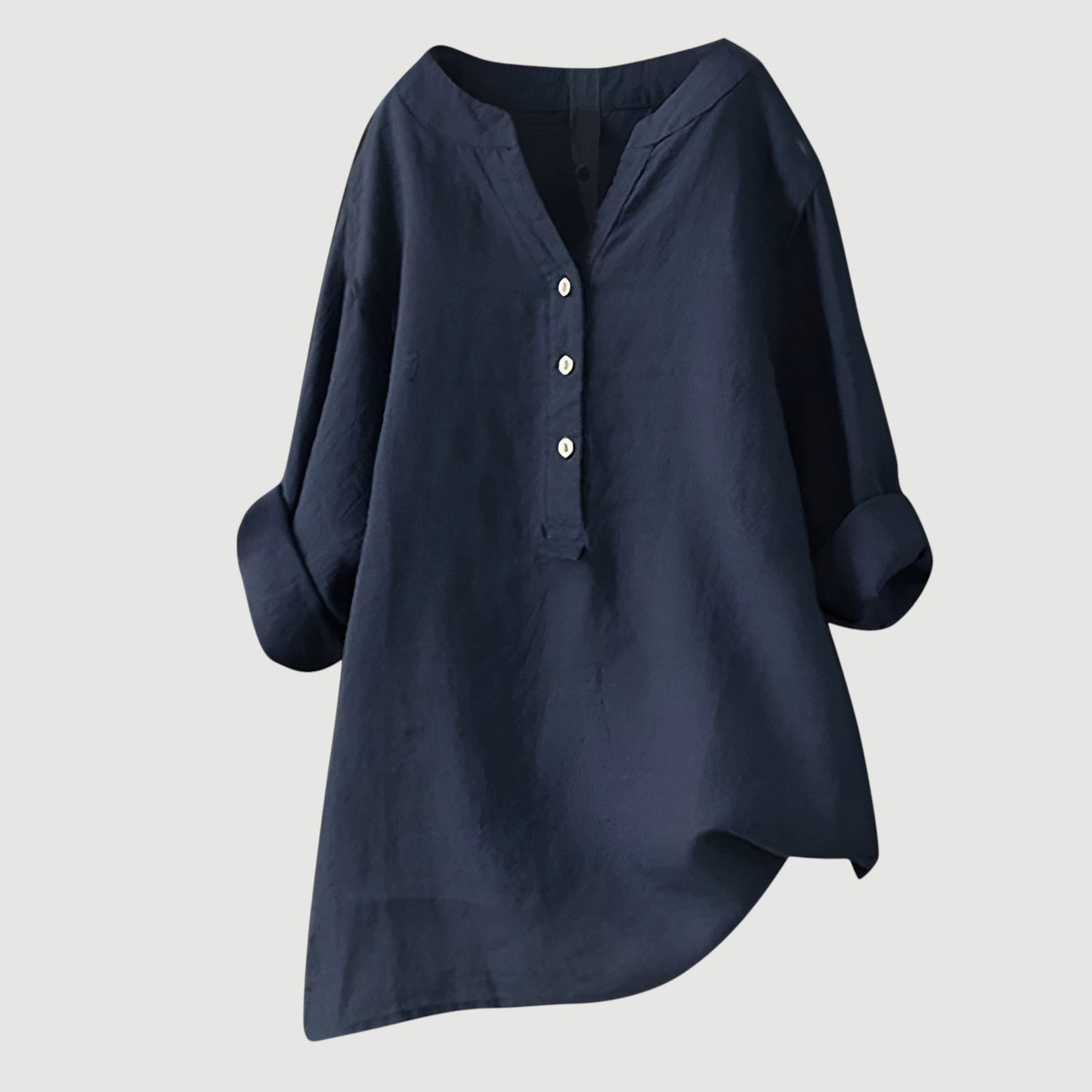 V Neck Button-Down Shirt