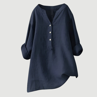 V Neck Button-Down Shirt