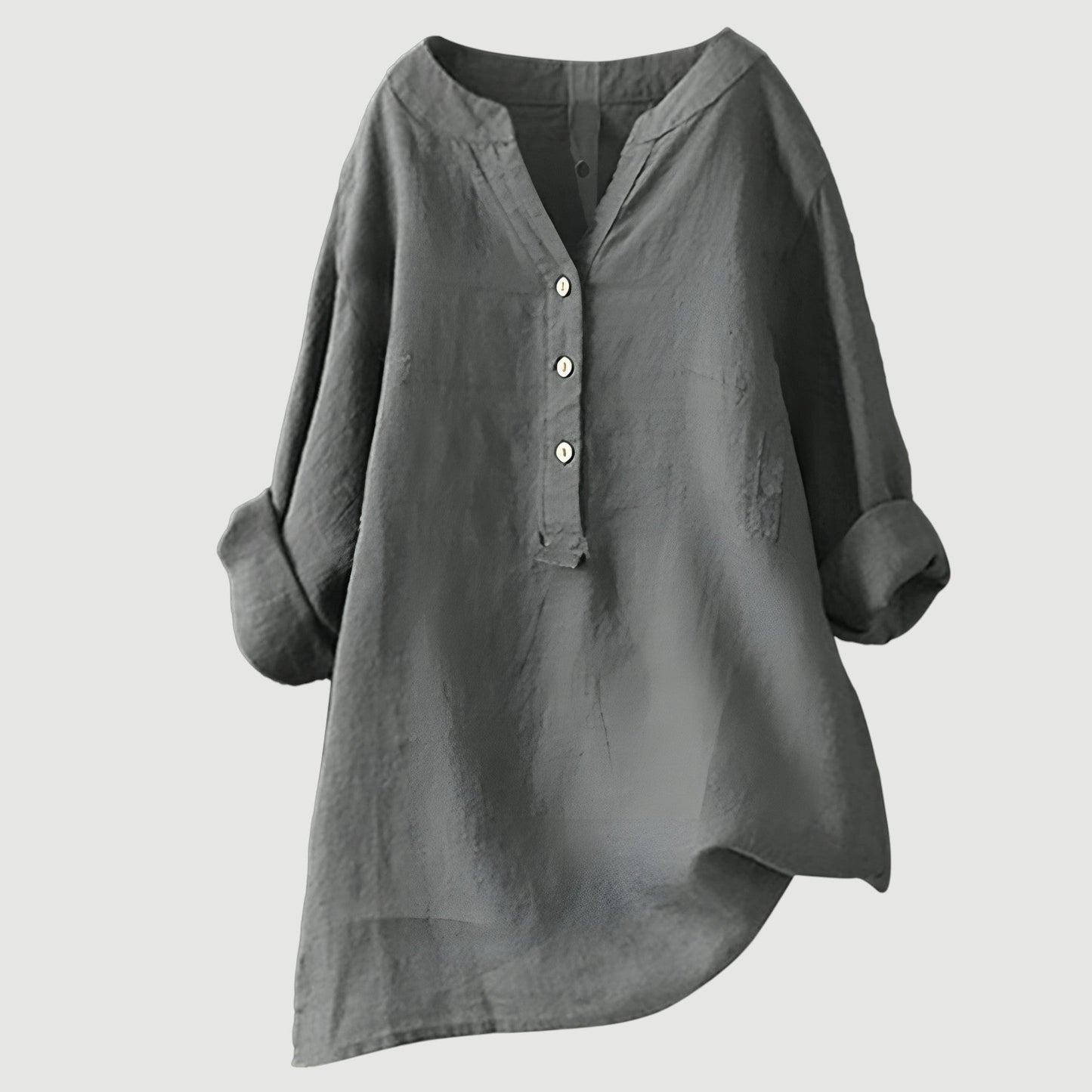 V Neck Button-Down Shirt