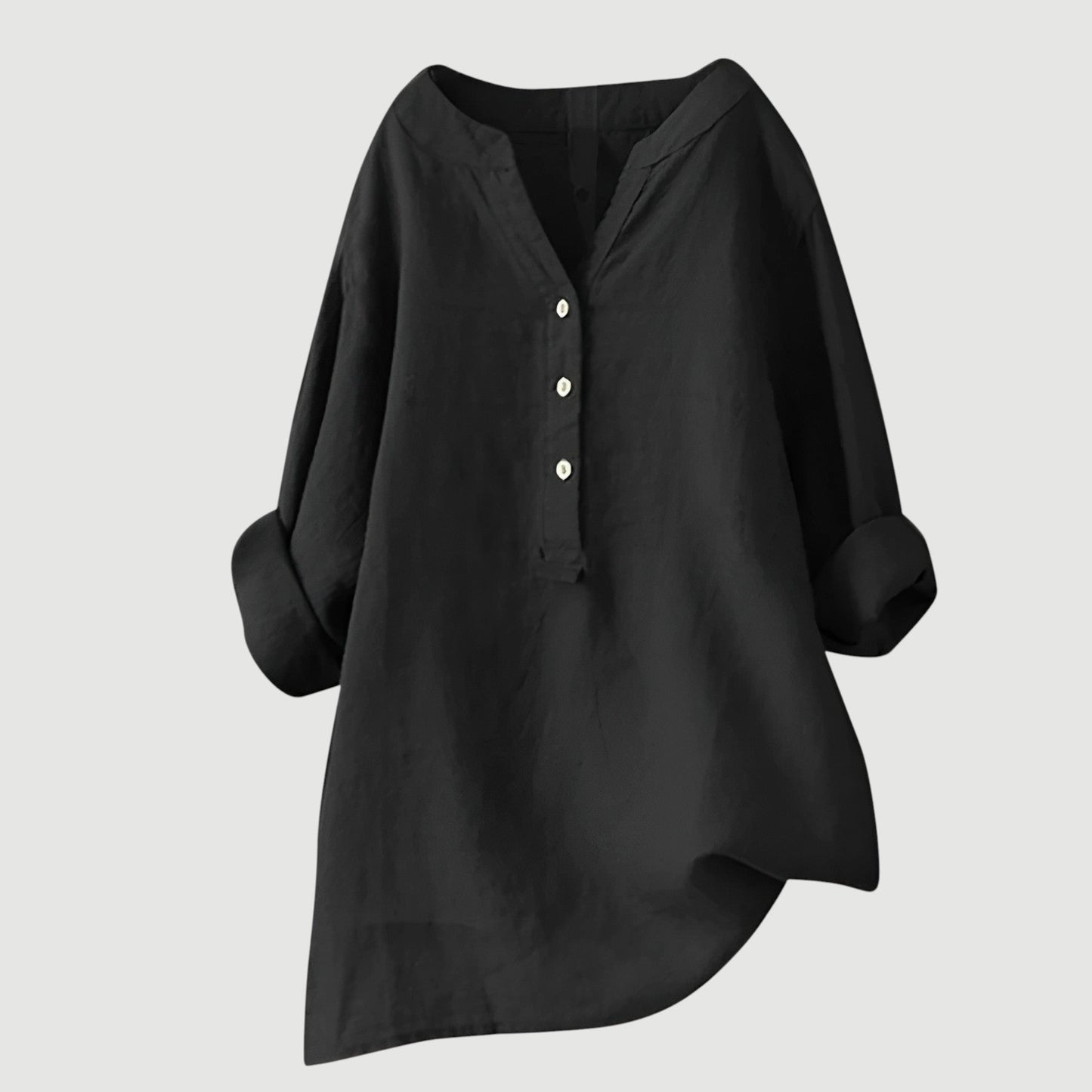 V Neck Button-Down Shirt