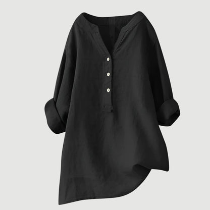 V Neck Button-Down Shirt
