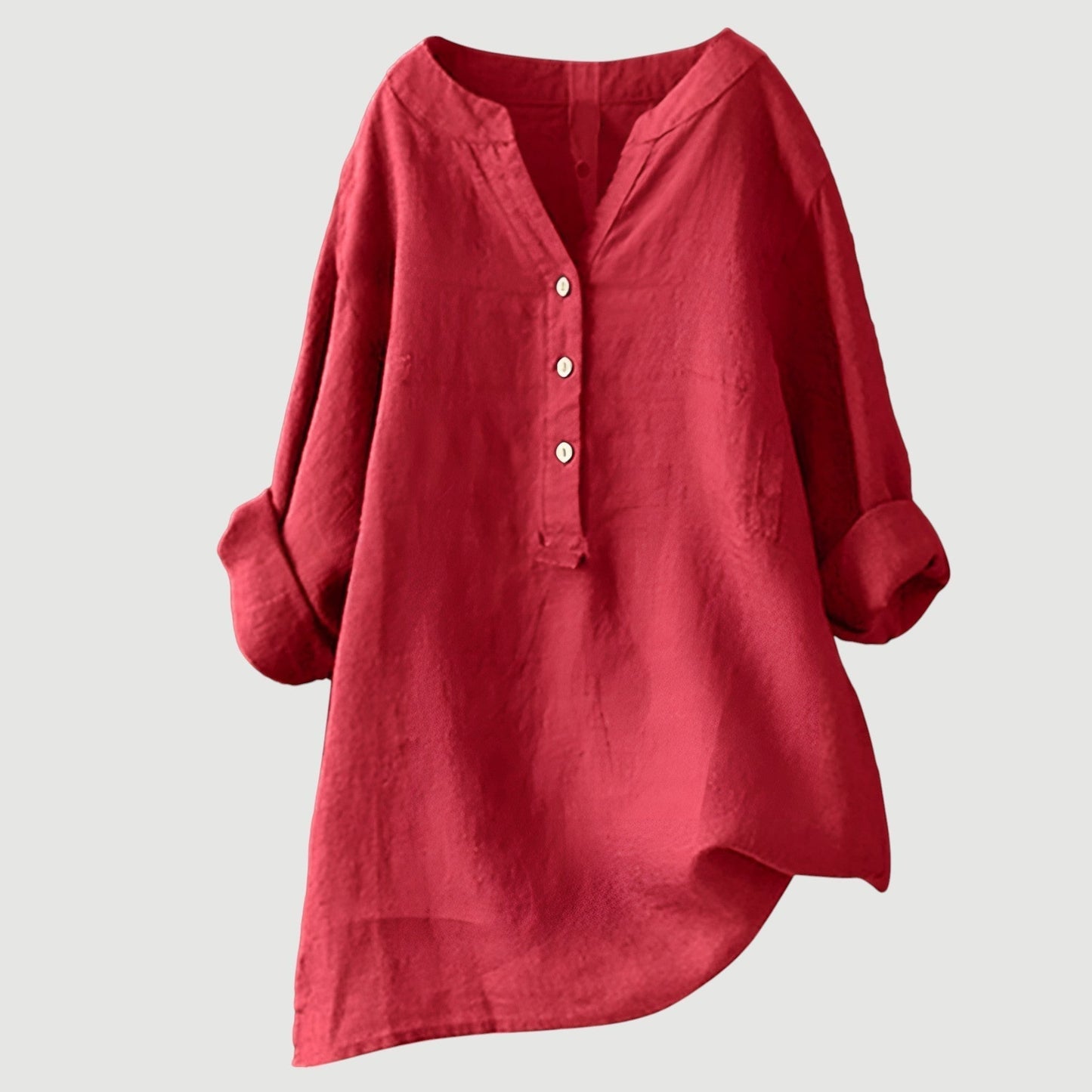 V Neck Button-Down Shirt