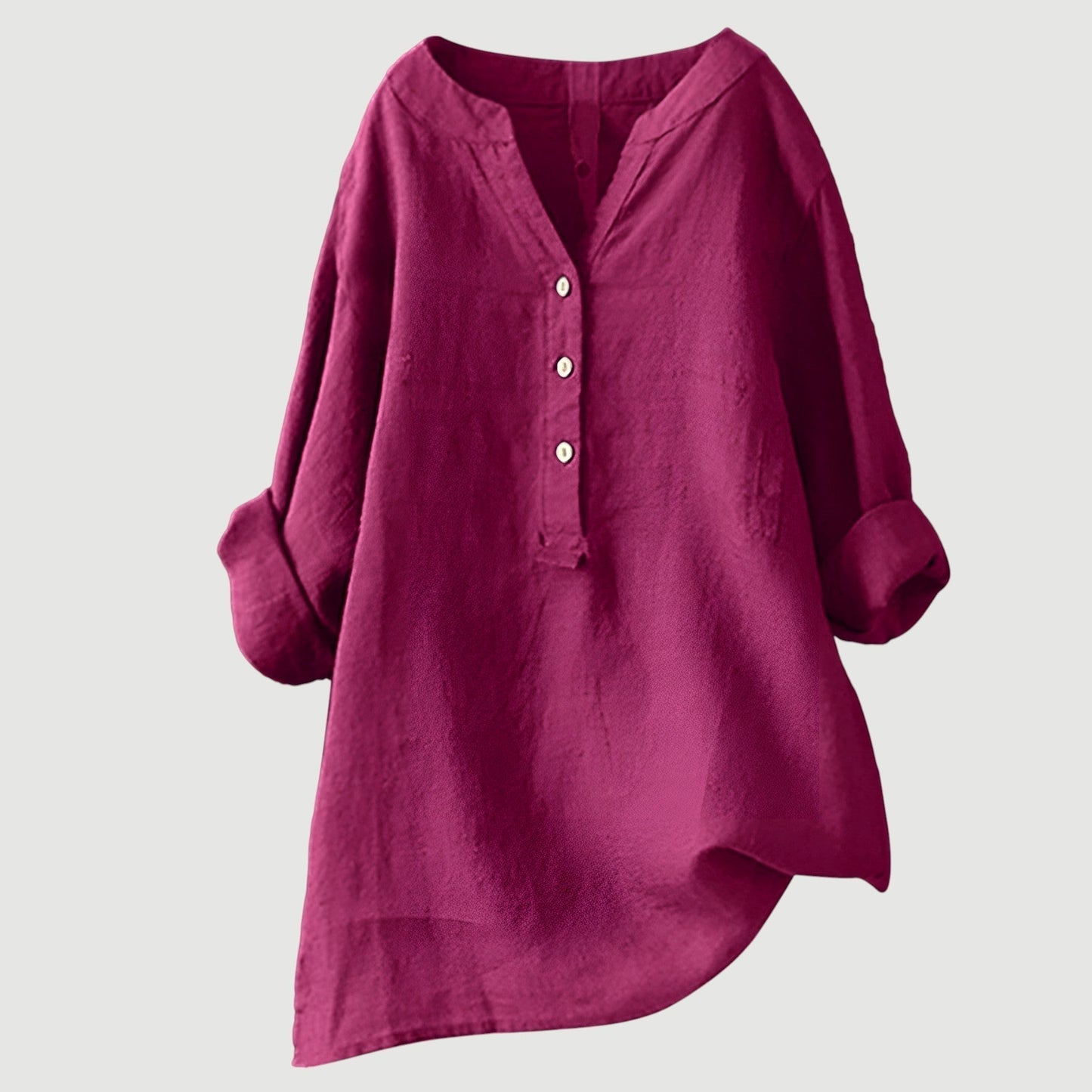 V Neck Button-Down Shirt