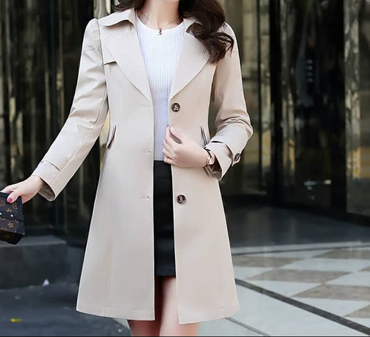 Women's Double Breasted Tailored Trench Coat