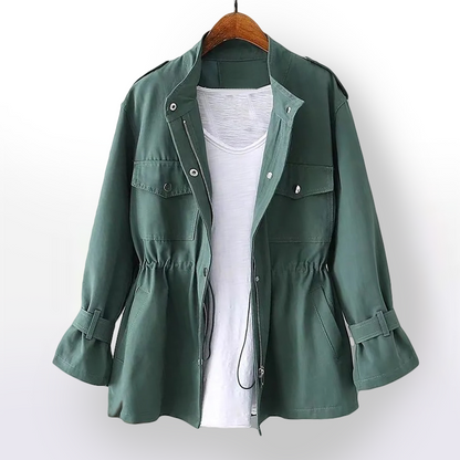 Women's Cargo Style Drawstring Waist Jacket
