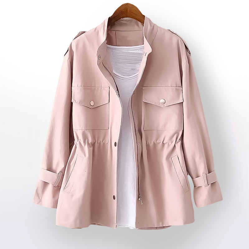 Women's Cargo Style Drawstring Waist Jacket