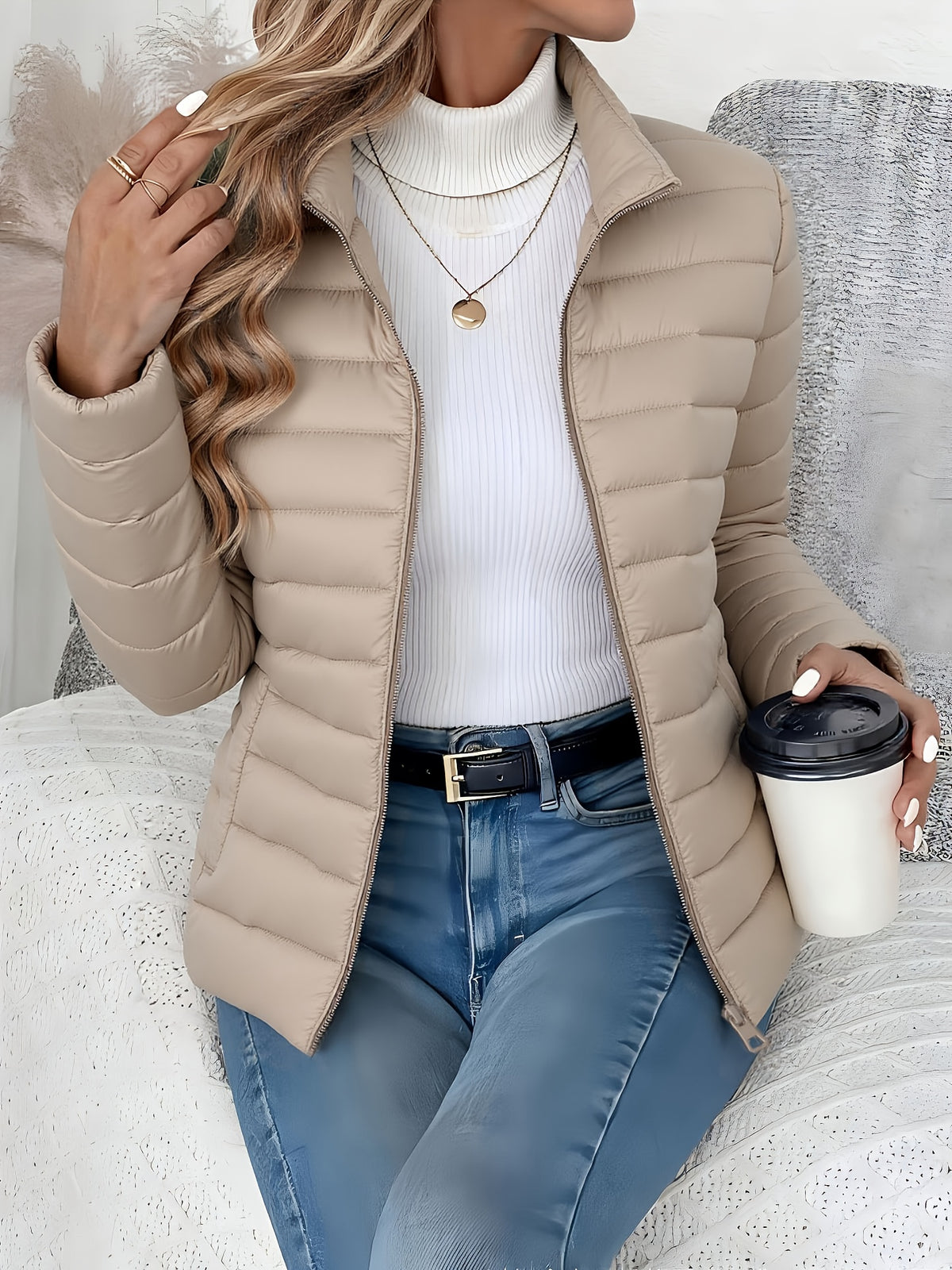 Women's Slim-Fit Quilted Puffer Jacket
