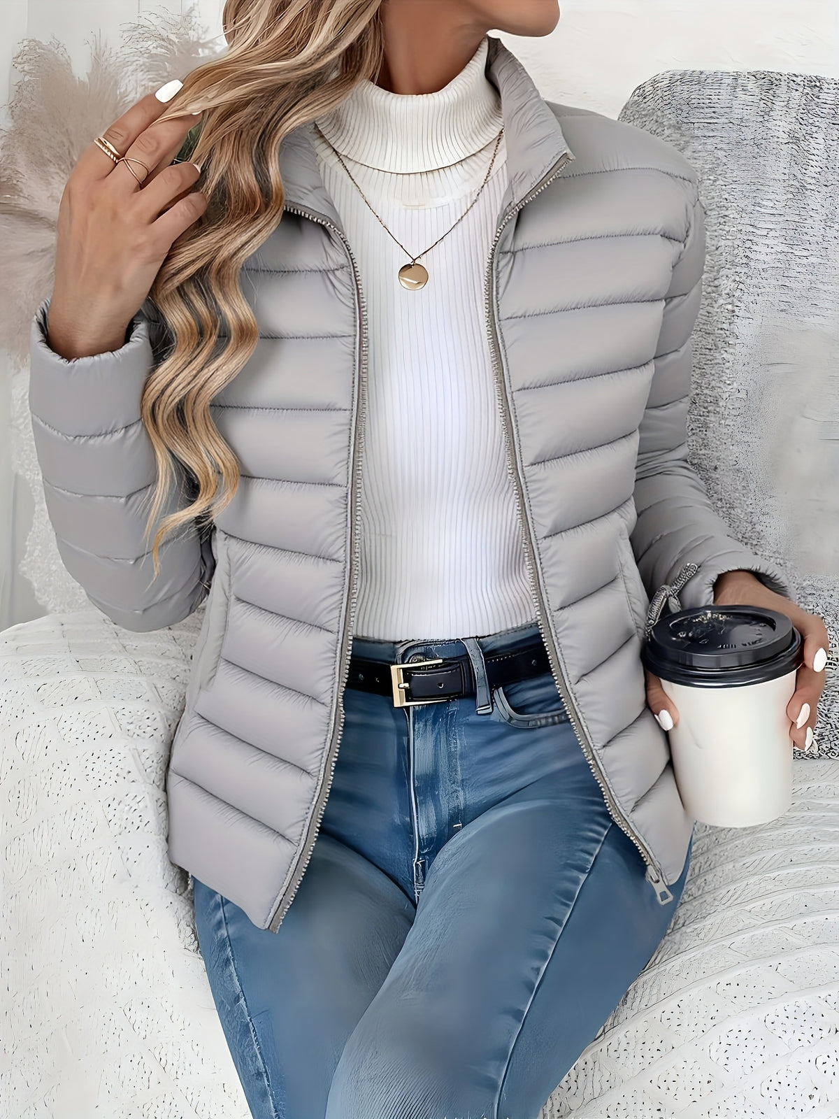 Women's Slim-Fit Quilted Puffer Jacket