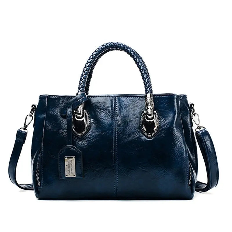 Structured Satchel Bag With Braided Handles