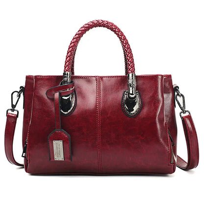 Structured Satchel Bag With Braided Handles