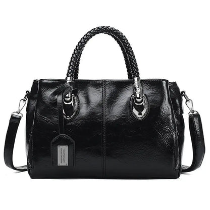 Structured Satchel Bag With Braided Handles