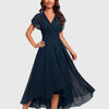 V Neck A-Line Mini Dress