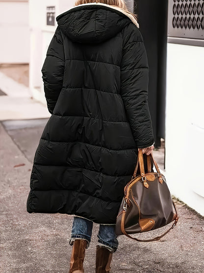 Women's Longline Sherpa-Lined Zip Coat