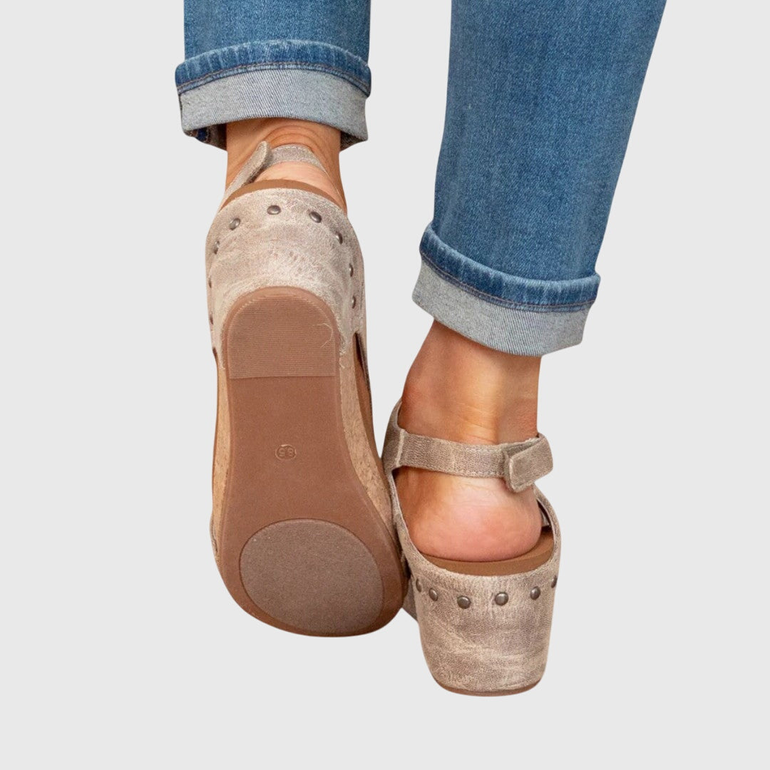 Adjustable Wedge Sandals With Cushioned Insole