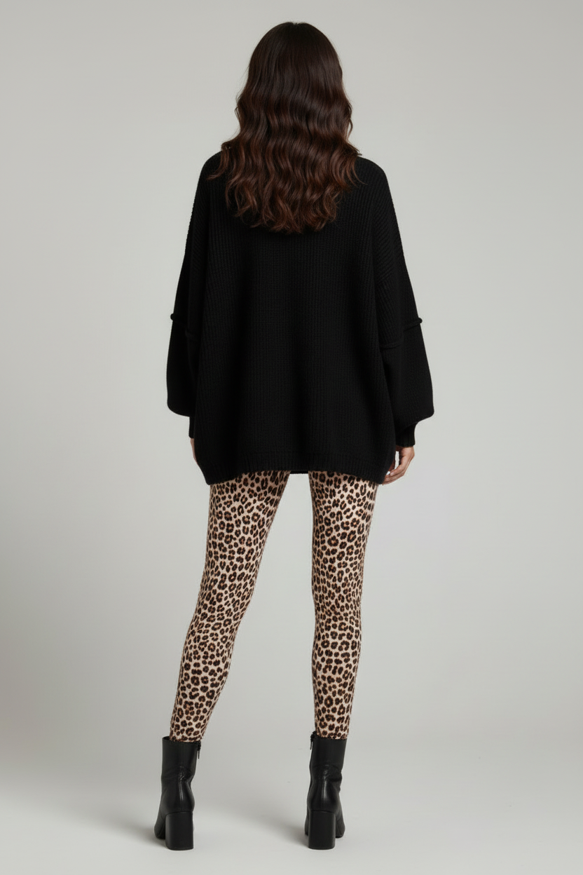 Oversized Womens Knit Cardigan with Button Front Fit