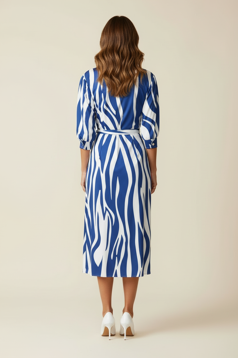 Wrap Style Dress with Waist Tie and Lightweight Silhouette