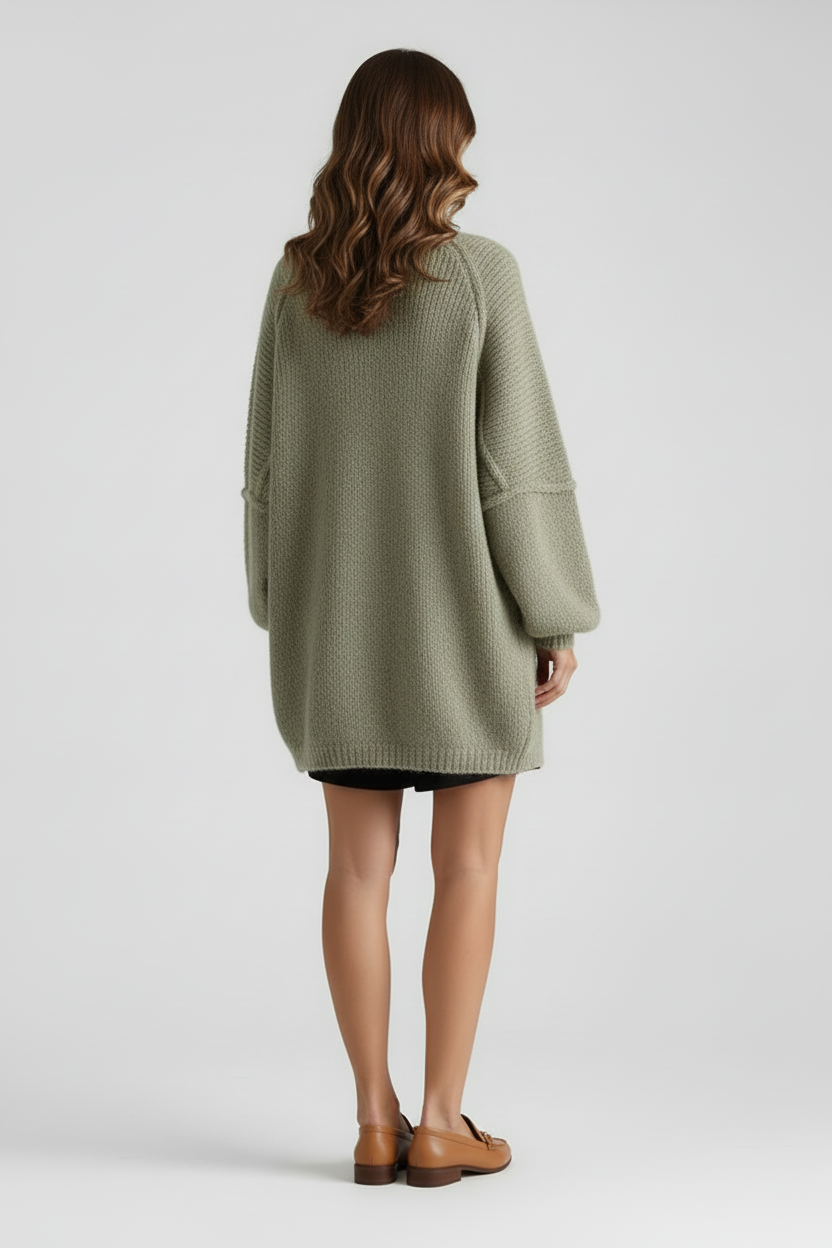 Open Front Womens Knit Cardigan with Relaxed Sleeves
